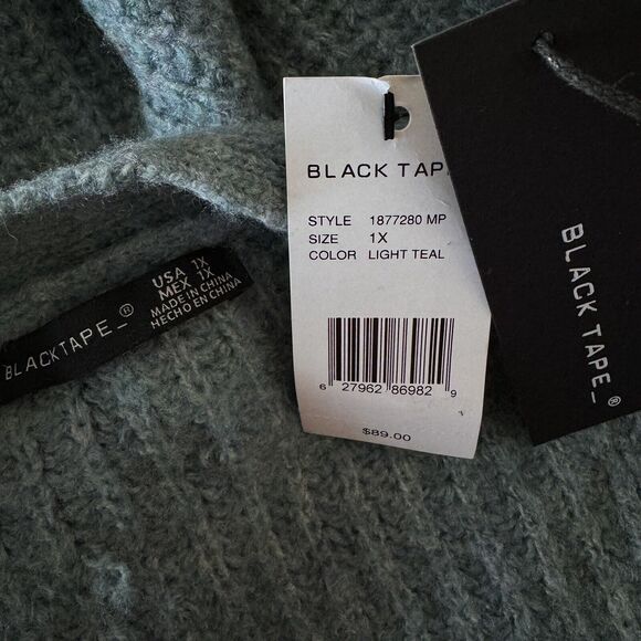 Black Tape Plus SZ 1X-Large Cardigan Button-Up Cable Knit Long Sleeve Stretch - Picture 6 of 8